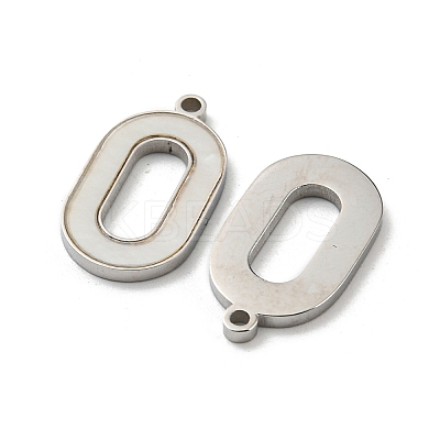 304 Stainless Steel Pave Shell Pendants STAS-L022-206P-1