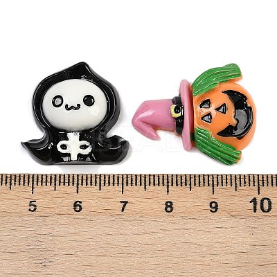 Mixed Halloween Theme Resin Cabochons CRES-MSMC003-01-1