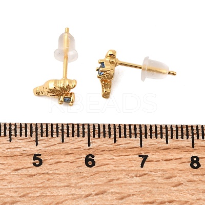 Brass Stud Earrings EJEW-C158-11B-G-1