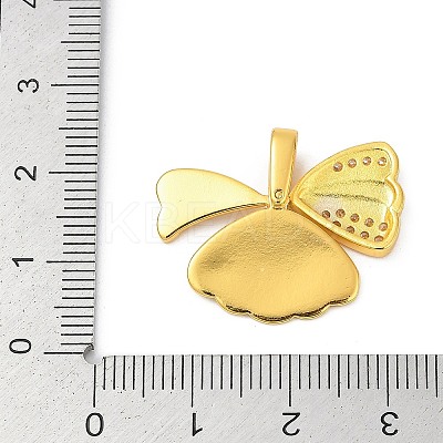Brass Micro Pave Cubic Zirconia Acrylic Pendants KK-D291-10G-1