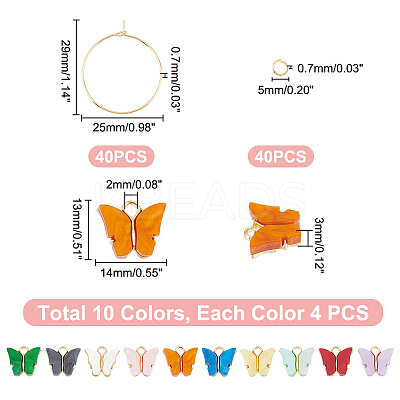 DIY Butterfly Wine Glass Charms Making Kit DIY-UN0004-69-1
