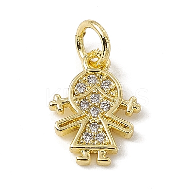 Brass Micro Pave Cubic Zirconia Charms ZIRC-F132-20G-1