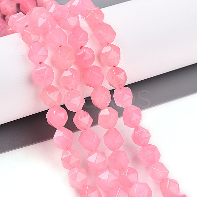 Dyed Natural White Jade Beads Strands G-T139-8mm-46U-1