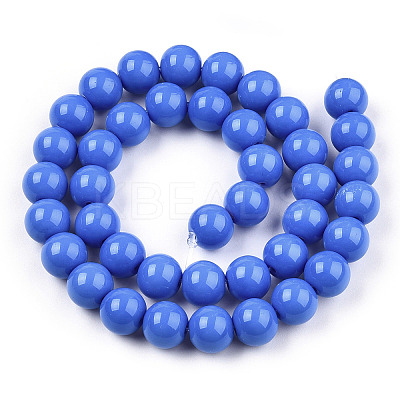 Opaque Solid Color Glass Beads Strands GLAA-T032-P4mm-11-1