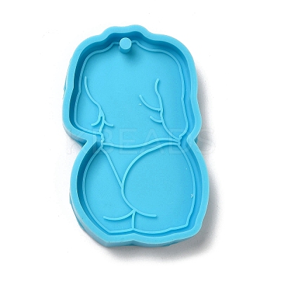Mother's Day Girl's Back Silicone Pendant Molds AJEW-M221-02A-1