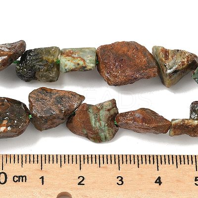 Raw Rough Natural Green Opal Beads Strands G-M453-D13-1