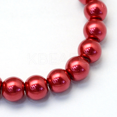 Baking Paint Pearlized Glass Pearl Round Bead Strands X-HY-Q003-6mm-51-1