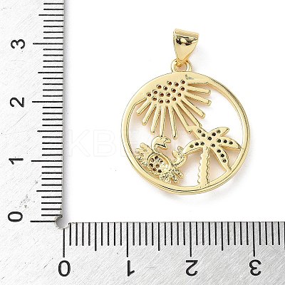 Brass Micro Pave Cubic Zirconia Pendants KK-S337-08G-G-1