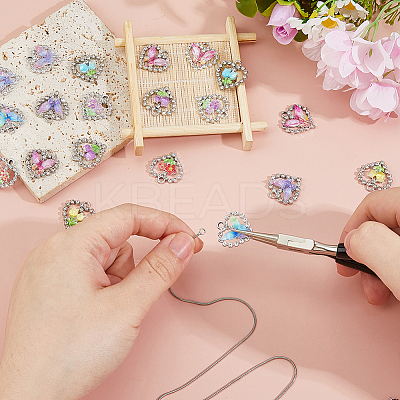 20Pcs 10 Styles Alloy Glass Pendants DIY-HS0002-04-1