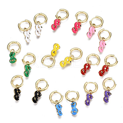 Brass Micro Pave Cubic Zirconia Huggie Hoop Earrings EJEW-T014-44G-NF-1