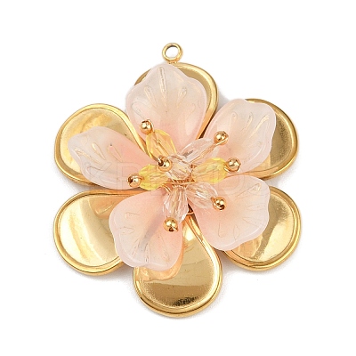 304 Stainless Steel and Acrylic and Plastic Pendants STAS-R170-04G-06-1