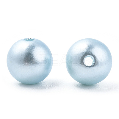 Spray Painted ABS Plastic Imitation Pearl Beads OACR-T015-05C-07-1