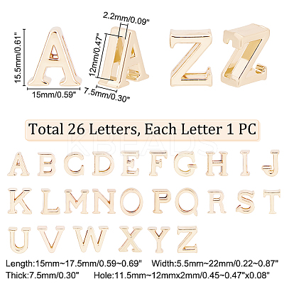 Zinc Alloy Letter Slide Charms FIND-WH0120-10LG-1