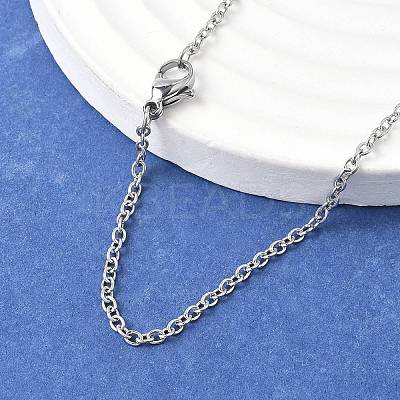 Tarnish Resistant 304 Stainless Steel Cable Chain Necklaces STAS-O037-120P-1