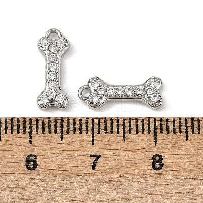 Brass Micro Pave Clear Cubic Zirconia Pendants KK-L238-03P-1