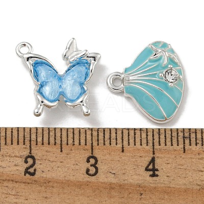 Alloy Rhinestone & Enamel Pendants PALLOY-F312-01S-1
