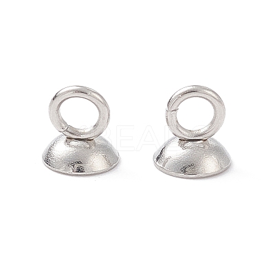 201 Stainless Steel Bead Cap Pendant Bails X-STAS-G224-24P-04-1