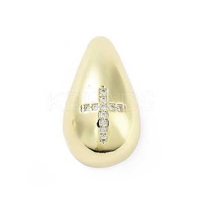 Rack Plating Brass Micro Pave Clear Cubic Zirconia Pendants KK-H474-18G-03-1