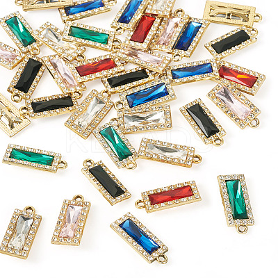 36Pcs 6 Colors Zinc Alloy Glass Pendants ALRI-TA0001-33-1