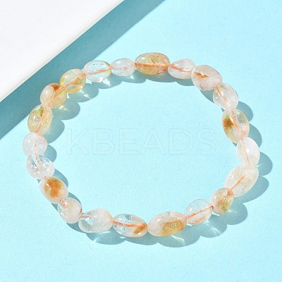 Natural Citrine Beads Stretch Bracelets for Women BJEW-Z158-02A-01-1