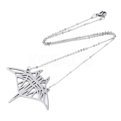 Non-Tarnish 201 Stainless Steel Pendant Necklaces NJEW-T009-JN071-1-40-1