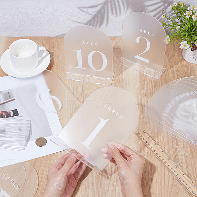 Number 1~15 Acrylic Table Place Cards AJEW-WH0709-140-1
