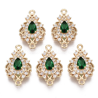 Brass Micro Pave Cubic Zirconia Links Connectors KK-R111-011-A02-1