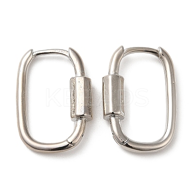 Rack Plating Brass Oval Hoop Earrings for Women EJEW-Z019-06P-1
