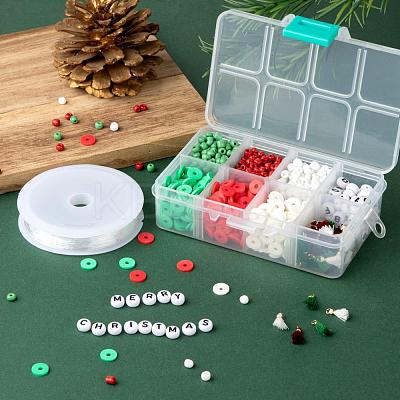 3 Colors 1155Pcs DIY Christmas Theme Stretch Bracelets Making Kits DIY-LS0001-22B-1