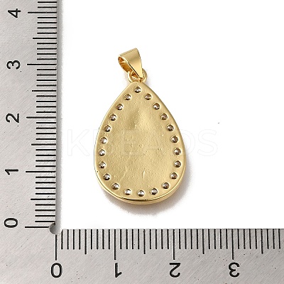 Rack Plating Brass Micro Pave Clear Cubic Zirconia Pendants KK-G500-02E-G-1