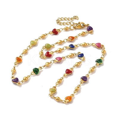 Non-Tarnish 304 Stainless Steel with Eamel Necklaces LS-NJEW-B077-03G-1