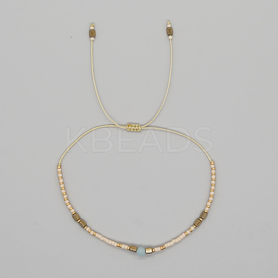 Adjustable Glass Seed Bead Braided Bead Bracelets for Women VT9382-46-1