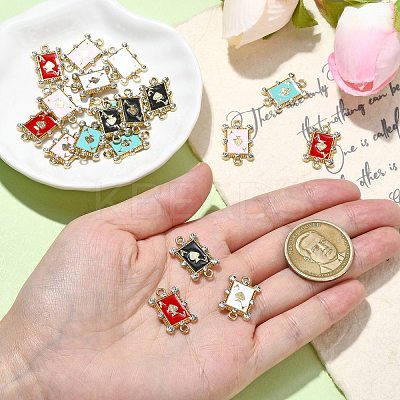 20Pcs 5 Colors Alloy Crystal Rhinestone Spades Connector Charms FIND-CJ0003-05-1