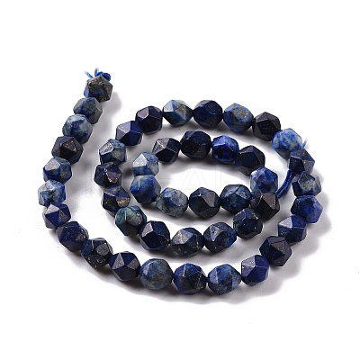 Faceted Natural Gemstone Lapis Lazuli Bead Strands LS-G-J331-25-8mm-01-1