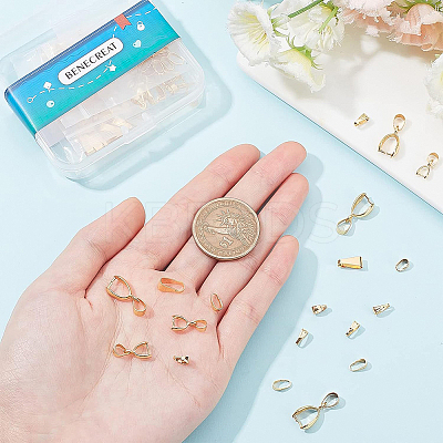 114Pcs 6 Style Brass Snap on Bails KK-BC0002-96-1