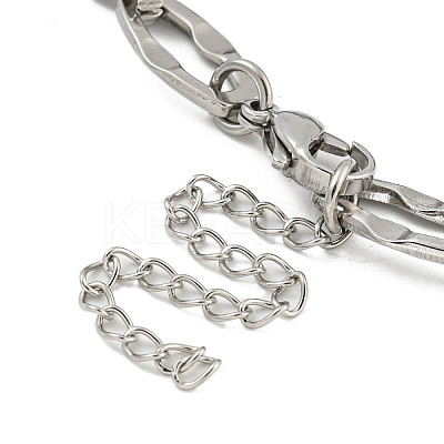 Non-Tarnish 304 Stainless Steel Dapped Chains Bracelets for Men & Women LS-BJEW-D042-05P-1