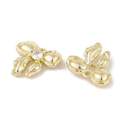 Brass Micro Pave Clear Cubic Zirconia Pendants KK-L212-05G-1