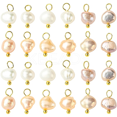 30Pcs 3 Colors Natural Cultured Freshwater Pearl Pendant PALLOY-YW00058-1