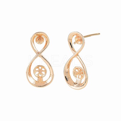 Brass Stud Earring Findings KK-S364-141-1