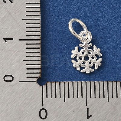 925 Sterling Silver Snowflake Charms with Jump Rings FIND-U013-01S-1