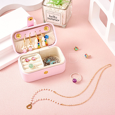 1Pc PU Imitation Leather Jewelry Box LBOX-TA0001-01B-1