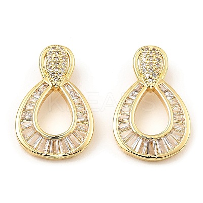 Rack Plating Brass Micro Pave Clear Cubic Zirconia Pendants KK-M253-07G-1