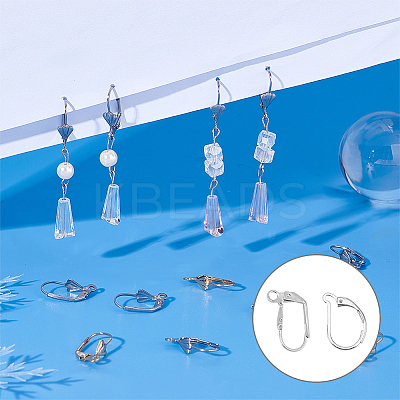 40Pcs 4 Style Brass Leverback Earring Findings KK-DC0002-15-1