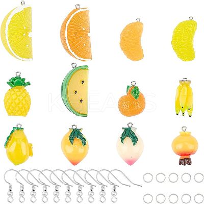SUPERFINDING DIY 24 Pairs Fruits Themed Earring Making Kits DIY-FH0002-08-1