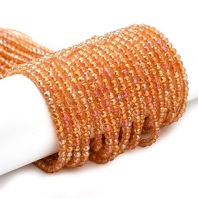 Electroplate Transparent Glass Beads Strands LS-GLAA-H021-01B-FR06-1
