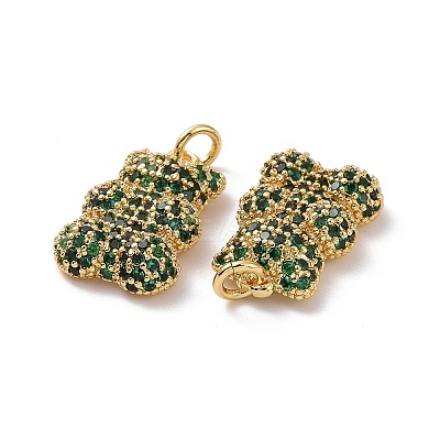 Brass Micro Pave Cubic Zirconia Pendants ZIRC-F134-23G-02-1