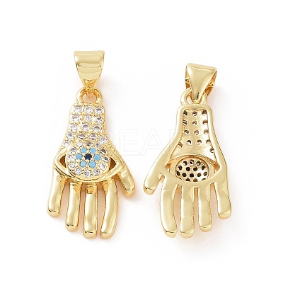 Brass Micro Pave Cubic Zirconia Pendants ZIRC-P106-05G-1