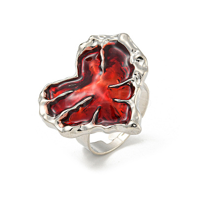 Heart Zinc Alloy Enamel Adjustable Rings for Women RJEW-Z048-04P-1