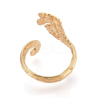 Ion Plating(IP) 304 Stainless Steel Cuff Open Rings for Women RJEW-N052-15G-1