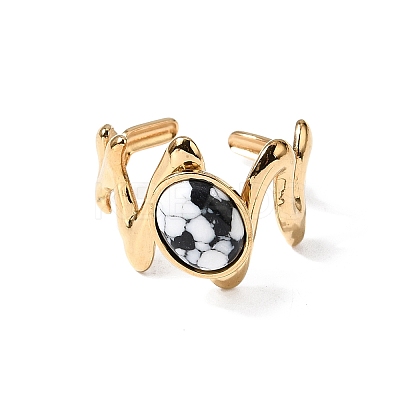 304 Stainless Steel Open Cuff Rings for Women RJEW-K258-17C-G-1